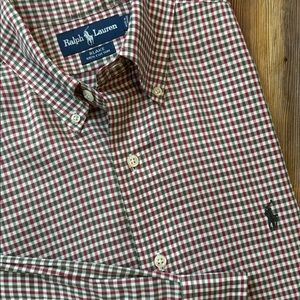 Ralph Lauren Blake Plaid Button Down Shirt Medium 100% Cotton